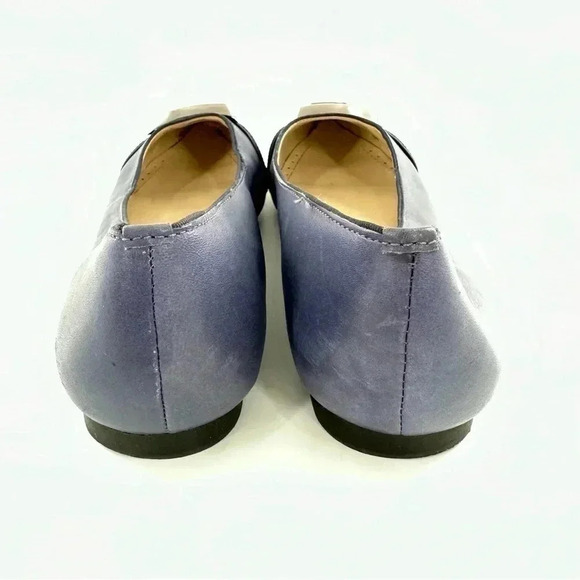 Adrienne Vittadini womens flats size 7 blue leather pointy to buckle balletcore - Picture 5 of 11